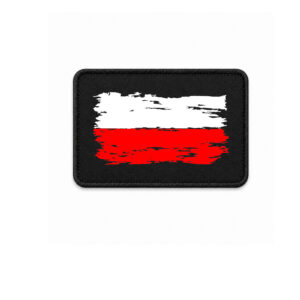Polska Flaga Distressed – naszywka na rzep 10 × 6,5 cm z przetartym motywem
