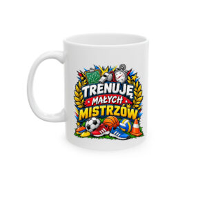 Trenuję Małych Mistrzów – kubek 330 ml dla nauczyciela WF
