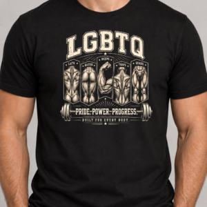 koszulka Pride Power Progress – Siłownia LGBTQ